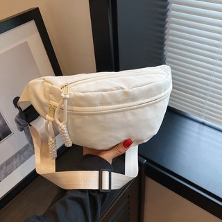 Elsso 日常運動旅行用迷你斜背腰包, 白色