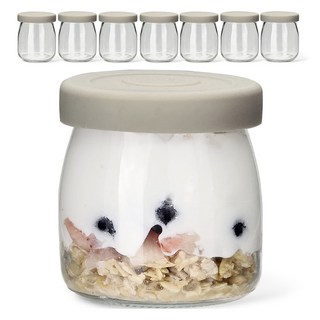 Mir Hexa 六角矽膠蓋優格牛奶寬口玻璃瓶, 8個, 200ml