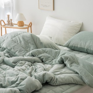 g BEDDING Marshmallow素色超細纖維絨毛冬季棉被, 薄荷綠