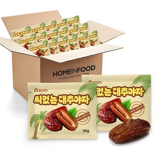 홈인푸드 씨없는대추야자, 20개, 20g