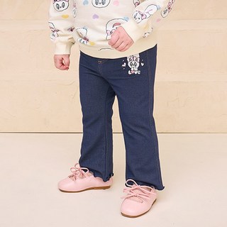 milkmile 兒童Esther Bunny Luv Luv斜紋丹寧靴型褲