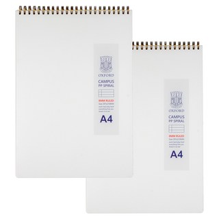 OXFORD CAMPUS PP封面 A4上翻式線圈橫線筆記本 80張 2入組, 白色, 2個