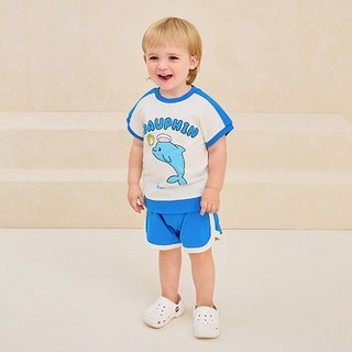 milkmile 兒童透氣衝浪恐龍撞色上下裝套裝