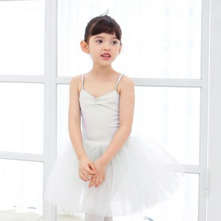 女童按扣式細肩帶香草色芭蕾舞澎澎裙