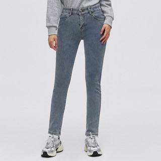 Elsso 女款修身緊身刷毛高腰彈性牛仔褲