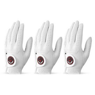 George Spirits 男性左手用羊皮高爾夫手套 3入組, 3個, 白色的