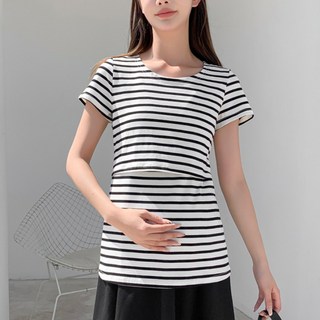 unheve 圓領孕婦哺乳短袖T恤