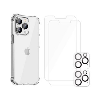 DC NET WORK iPhone TPU手機殼+鋼化玻璃液晶保護貼 2入+後鏡頭保護貼 2入