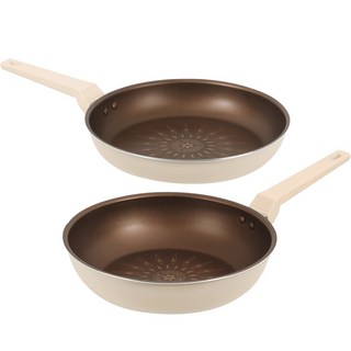 Cook & Cook 維羅納 電磁爐適用平底鍋 2入套組, 象牙白, 1組, 28公分平底鍋 + 28公分平底炒鍋