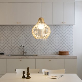 hit LIGHTING Gloass 藤編單燈吊燈 小 D60042A, 米色