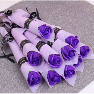 Articolo 人造玫瑰單支香皂花束, 10個, 神秘紫色