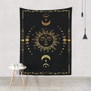 알로데 황금 태양 패턴 보헤미안 태피스트리, NO 08