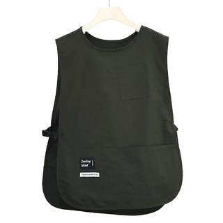 Dapeonam 防水口袋短版背心圍裙/工作服, 墨綠色, 1個