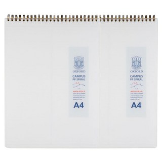 OXFORD Milk PP A4 上翻式可撕線圈數學筆記本 80張 2入組, 白色, 2個