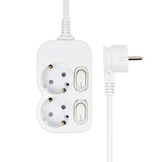 에코파워탭 슬림 개별 스위치 납작 멀티탭 2구 EPM 202N, 화이트, 1개, 40cm