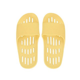 Shabath 韓國製柔軟平底排水浴室拖鞋, 黃油, 1個