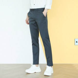 BLUEFORCE 男款 Barenbo 隱藏式鬆緊帶修身直筒長版西裝褲