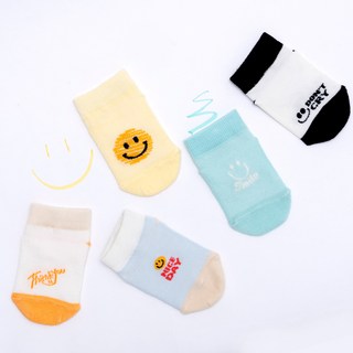 WESOCKS & PAPAMOM 兒童趣味網眼踝襪5件組