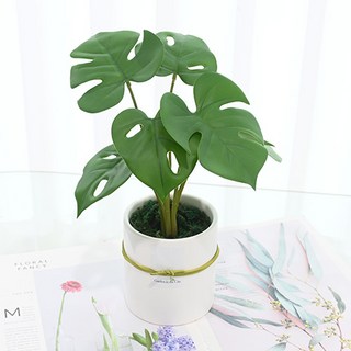 Garden in the City 摩登龜背芋人造花擺飾, 1個, 混合色