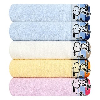 Songwol 松月 史努比 衝浪板 洗臉毛巾, 顏色隨機, 5條