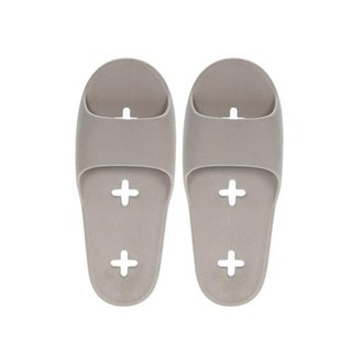 Shabas 韓國製不卡門輕薄浴室拖鞋, 淺灰色, 1組