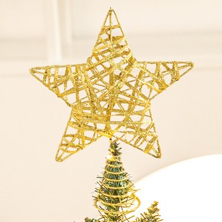 플라워트리 크리스마스 트리 장식 꼭지별, 샤인골드, 22cm, 1개