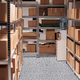 DEKOREA PVC無黏著重疊施工 辦公室倉庫專用 地板 地板材料, FM 004 淺灰色水磨石