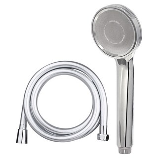 DAELIM BATH 1功能 增壓蓮蓬頭 + PVC 蓮蓬軟管 2公尺 套組, 1套, 銀色