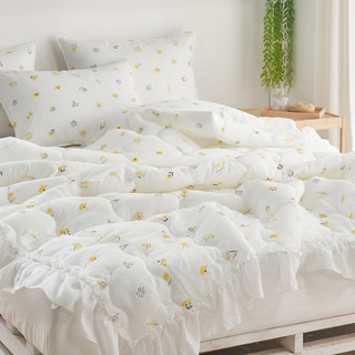 지베딩 튤립 스노우리플 시어서커 여름이불