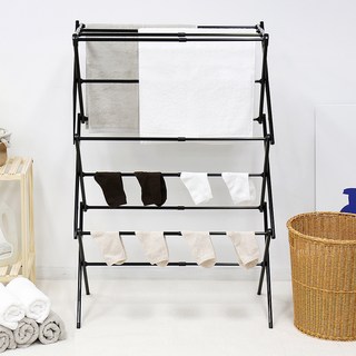 PaN EASY LIFE Easylife 雙向折疊式曬衣架, 黑色