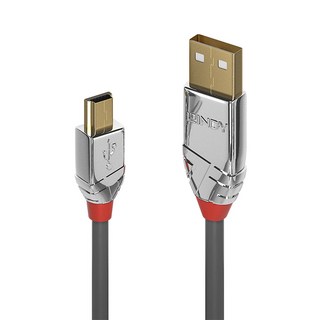 LINDY 林帝 CROMO鉻系列 USB2.0 Type-A 公 to Mini-B 公 傳輸線, 2m, 1條