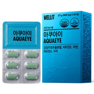 WELLIT AQUAEYE柿子葉萃取錠 27g, 30顆, 1個