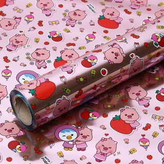 Coco Plus Pororo 亮面捲筒包裝紙, 1個, 粉色