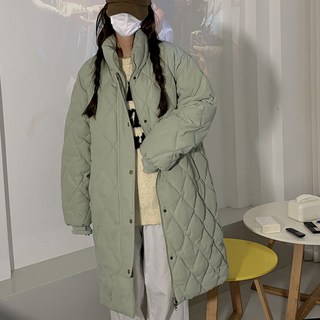 Banyastory 女款菱格紋長版羽絨大衣 PP99