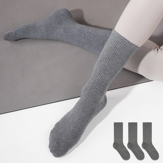 NO DESIGN 高級防滑皮拉提斯瑜珈長襪3雙組 素色