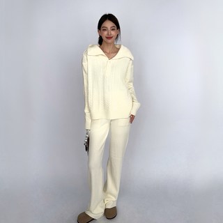 TheSirup 女士大POLO翻領舒適兩件式套裝