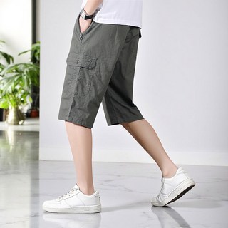 남성용 순면 밴딩 7부 카고 반바지 NXM015