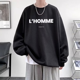 Goodif 男士Le Homme保暖寬鬆版大學T運動衫長袖T恤