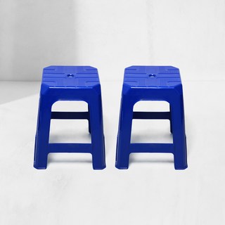 KSY 플라스틱 간이 사각 야외의자, 블루, 2개