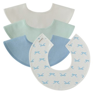 BUNNIE BLOSSOM 嬰兒用簡約捲邊圍兜4件組, 蝴蝶結, 1套