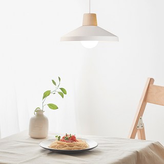 gongganlighting Mellin Wood 單頭吊燈 B型, 白色