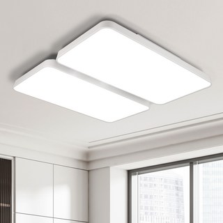 Meliving 無閃爍 LED 照明系統 120W DC型 客廳4燈, 白色 + 日光色
