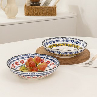 PRACA 陶瓷多用途碗2件組, 牡丹 + 藍色, 1套