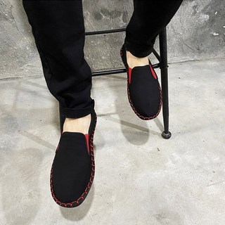 氣墊刺繡設計大尺碼平底鞋