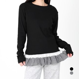 닷이프 여성용 뮤즈 레이어드 프릴 긴팔 티셔츠 T25FW1-A2122