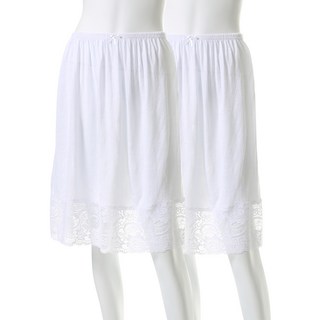 Carrylucy 人造絲蕾絲七分半身襯裙 2件組