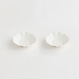 Erato Moi 花瓣圓形白色配菜碗 13cm 2入組, 2個, 白色
