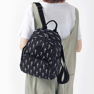 ADDEDIT 女性用喬亞圖案旅行後背包, 黑色