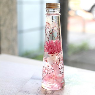 THE VOM 浮游花永生花氣氛燈, 粉紅色雛菊 粉紅色滿天星