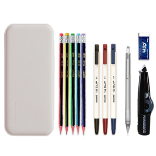 Dong-A PMS 鉛筆盒書寫工具 Monami 153 夾子禮品套裝, 灰色, 1組